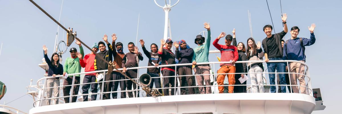 Fishers aboard fishing vessel