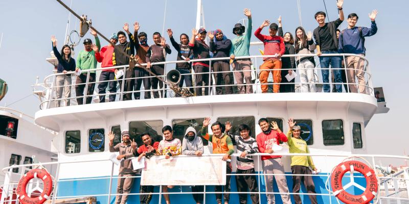 Fishers aboard fishing vessel